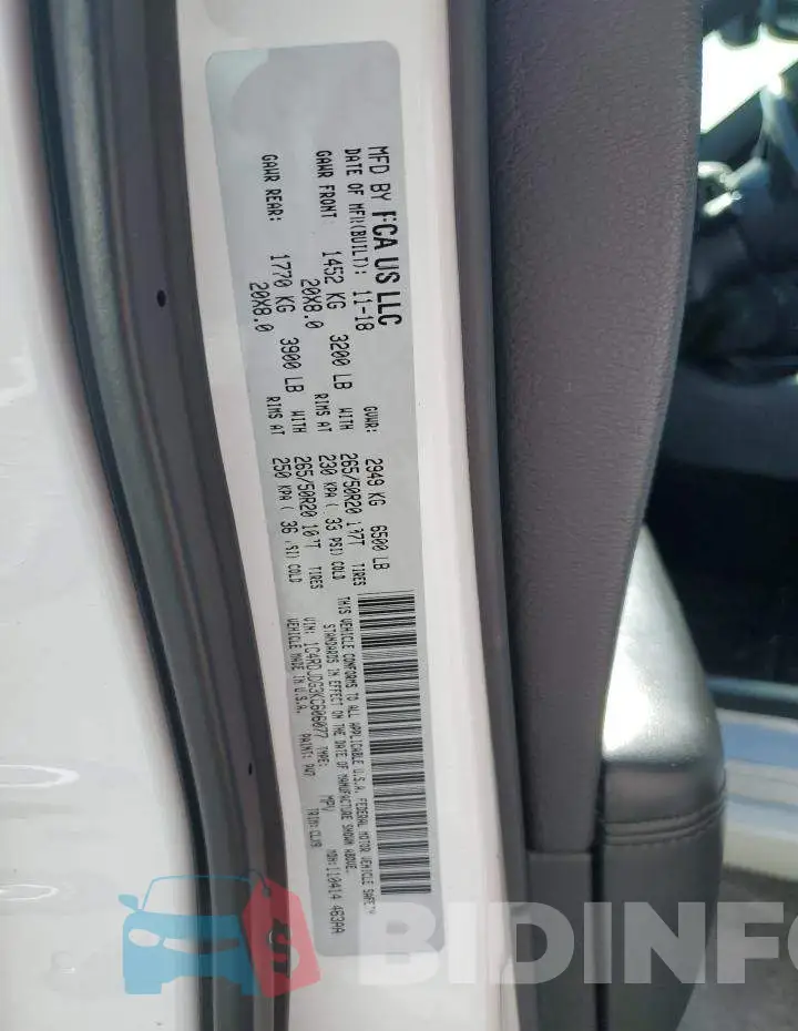 1C4RDJDG3KC606077 Photo# 13