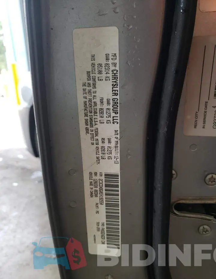 2C3CDXBG0EH192550 Photo# 12