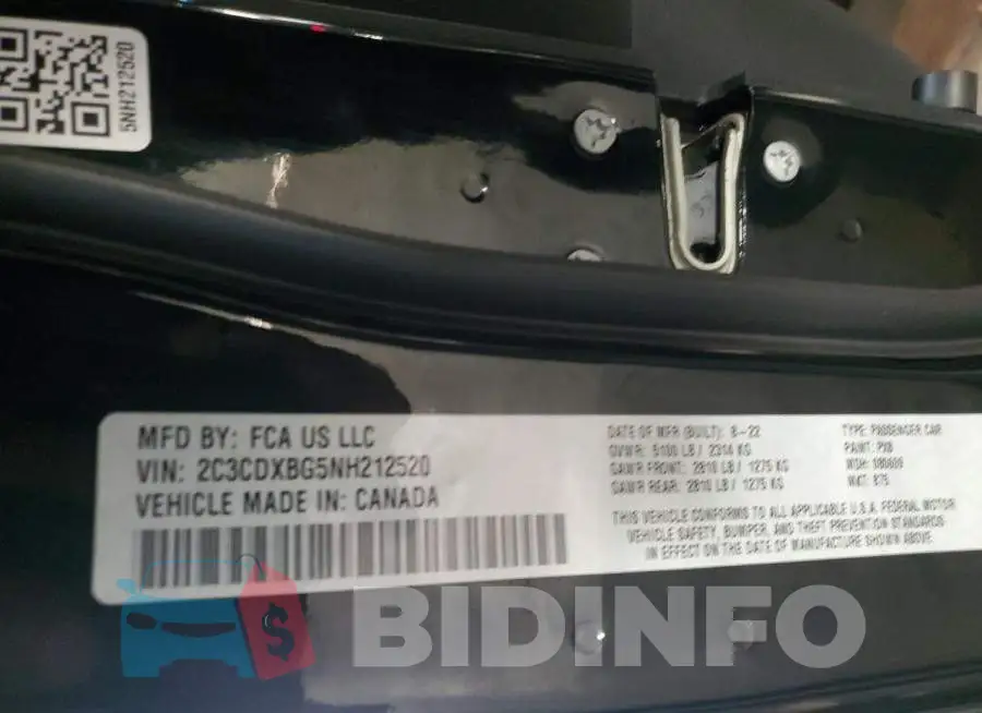 2C3CDXBG5NH212520 Photo# 12