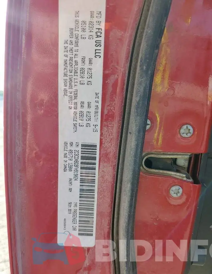 2C3CDXBG9FH919024 Photo# 12