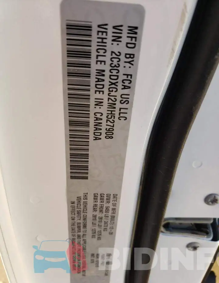 2C3CDXGJ2MH527908 Photo# 12