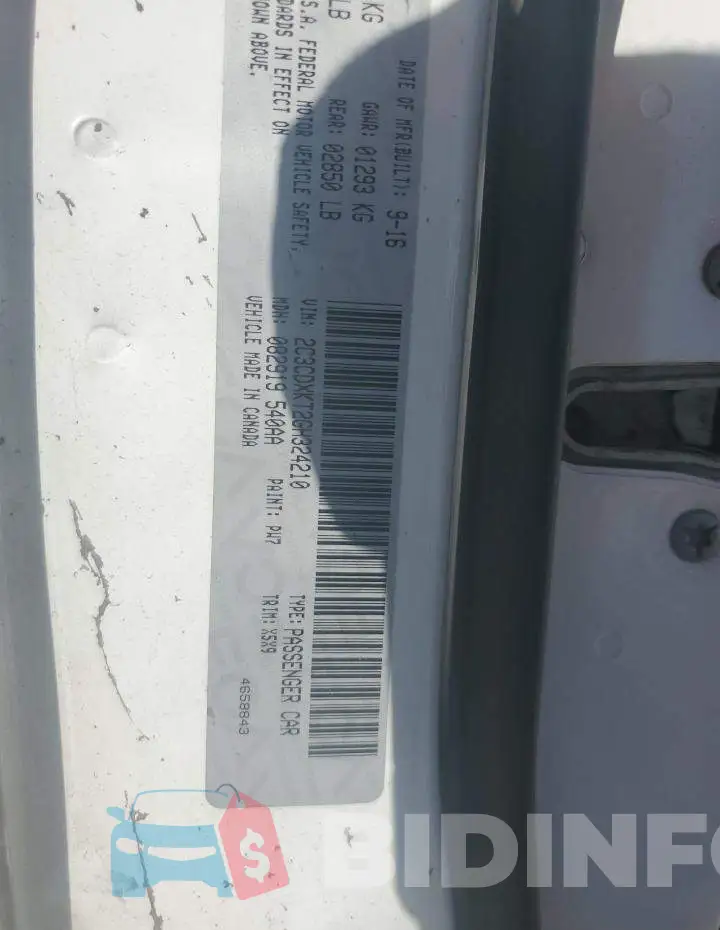2C3CDXKT2GH324210 Photo# 12
