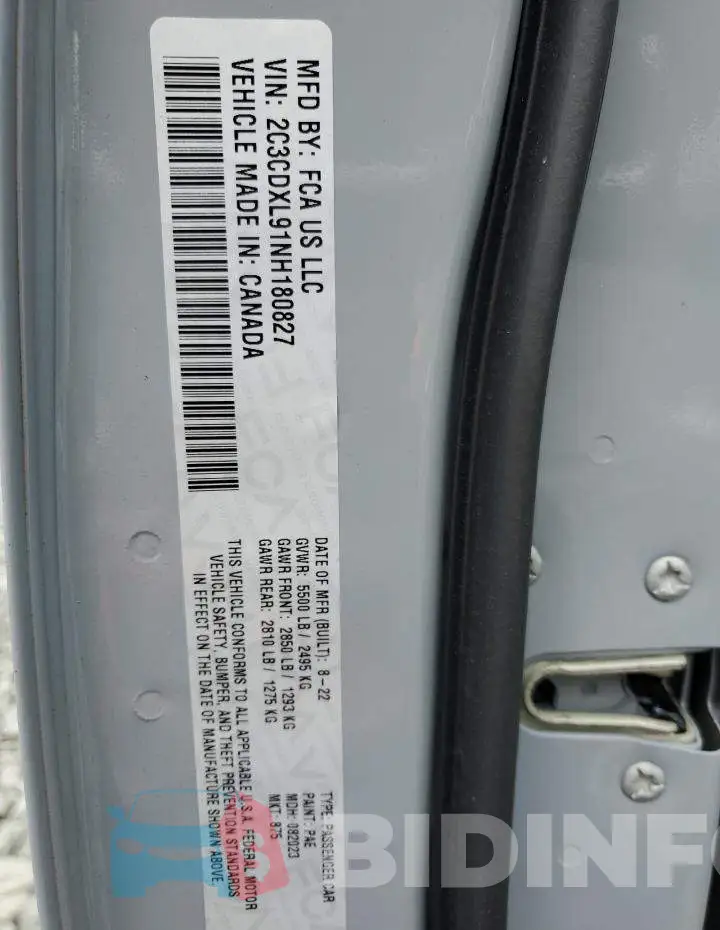 2C3CDXL91NH180827 Photo# 13
