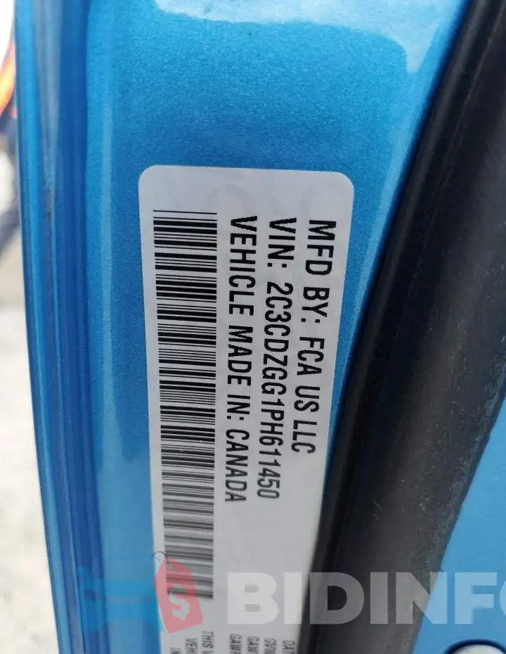 2C3CDZGG1PH611450 Photo# 12
