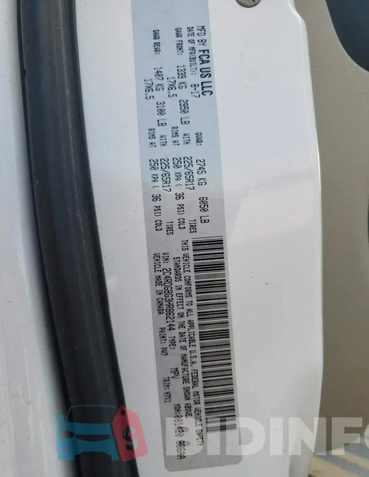 2C4RDGBG3HR862144 Photo# 13
