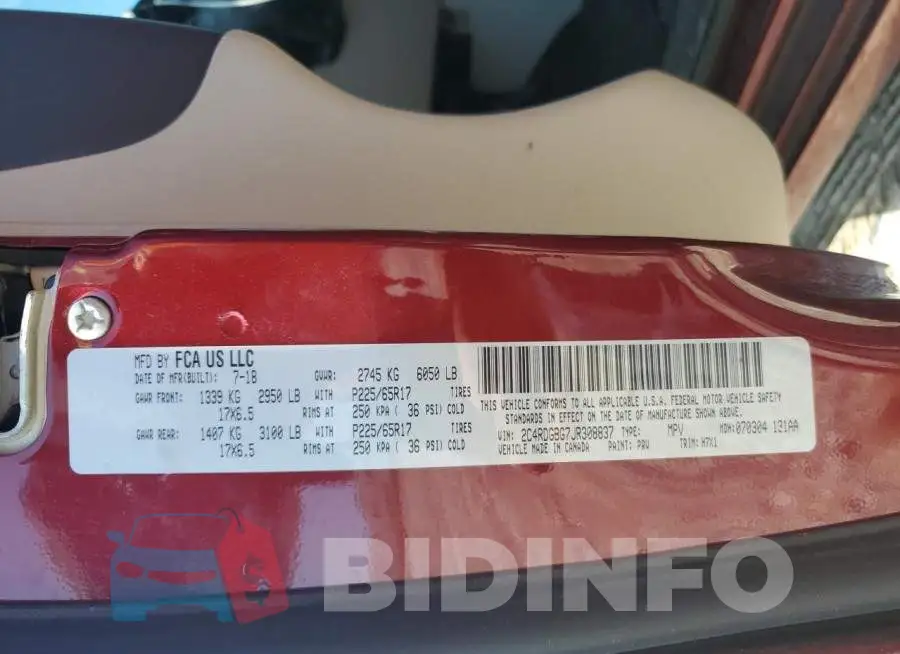 2C4RDGBG7JR308837 Photo# 13
