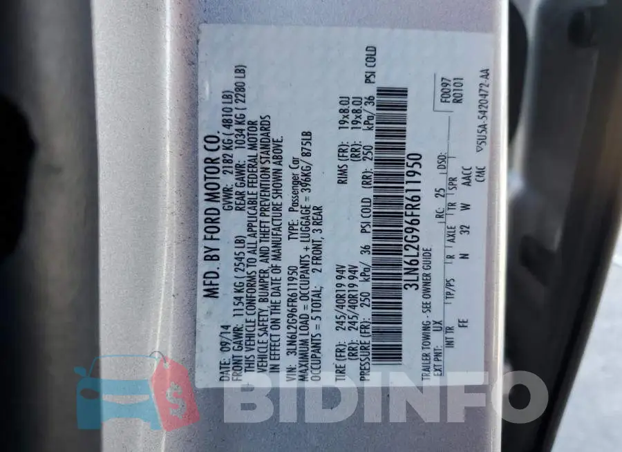 3LN6L2G96FR611950 Photo# 12