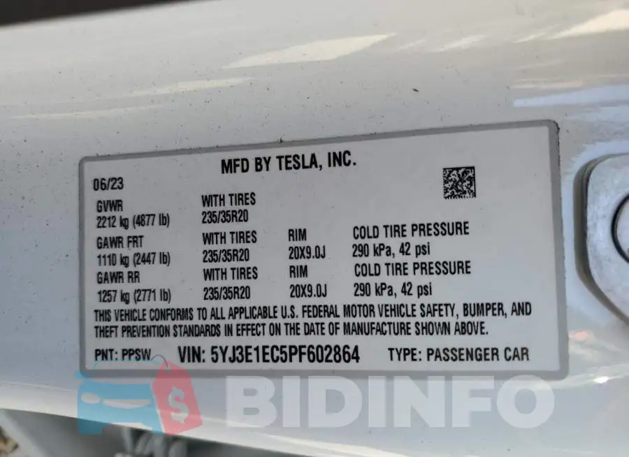 5YJ3E1EC5PF602864 Photo# 12