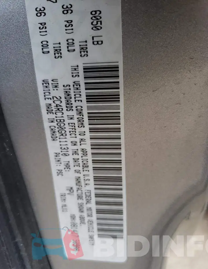 2C4RC1BG0GR111310 Photo# 14
