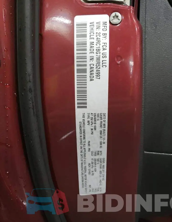 2C4RC1BG7MR524997 Photo# 14