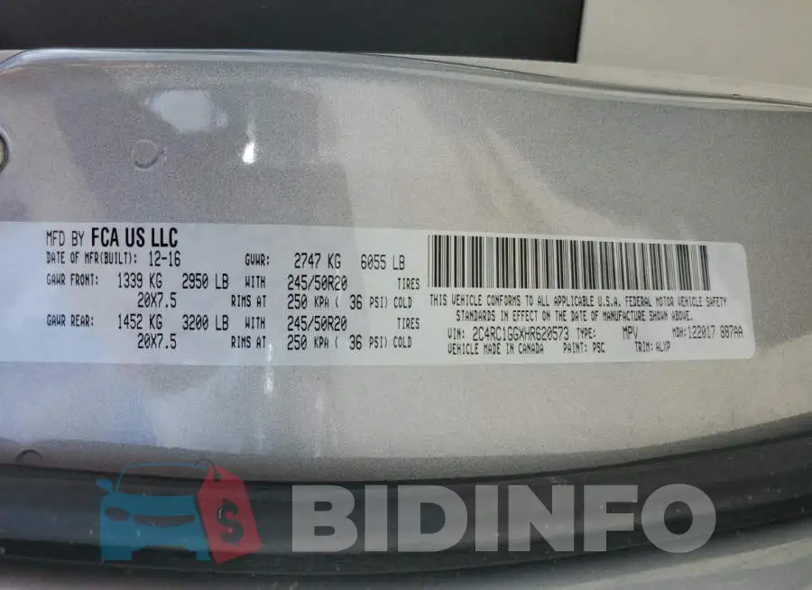 2C4RC1GGXHR620573 Photo# 13