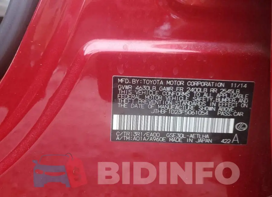 JTHBF1D23F5061054 Photo# 13