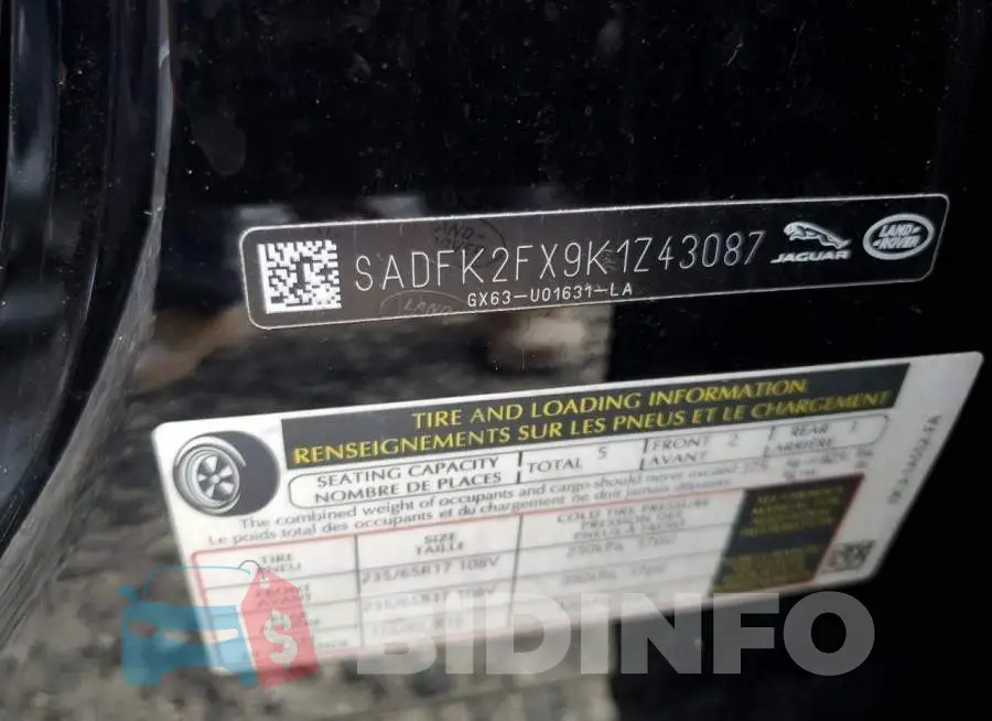SADFK2FX9K1Z43087 Photo# 12