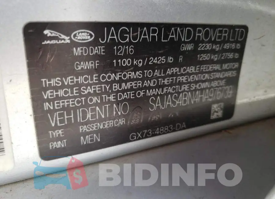 SAJAS4BN4HA976739 Photo# 12