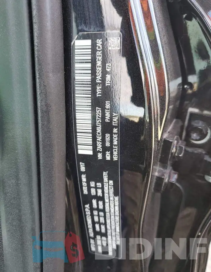 ZARFAECN9J7572257 Photo# 12