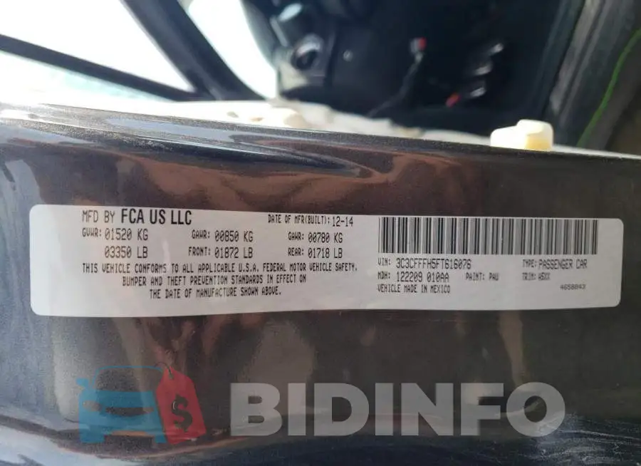 3C3CFFFH5FT616076 Photo# 13
