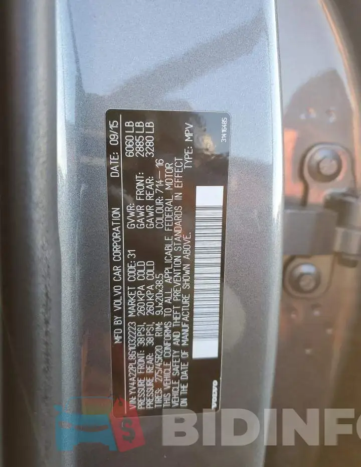YV4A22PL8G1032223 Photo# 14