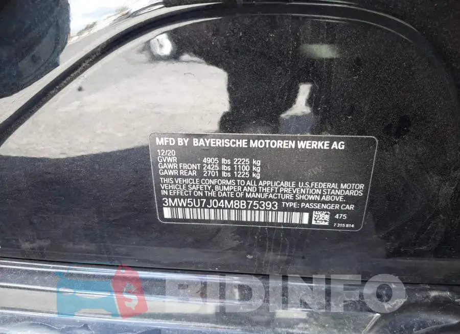 3MW5U7J04M8B75393 Photo# 13