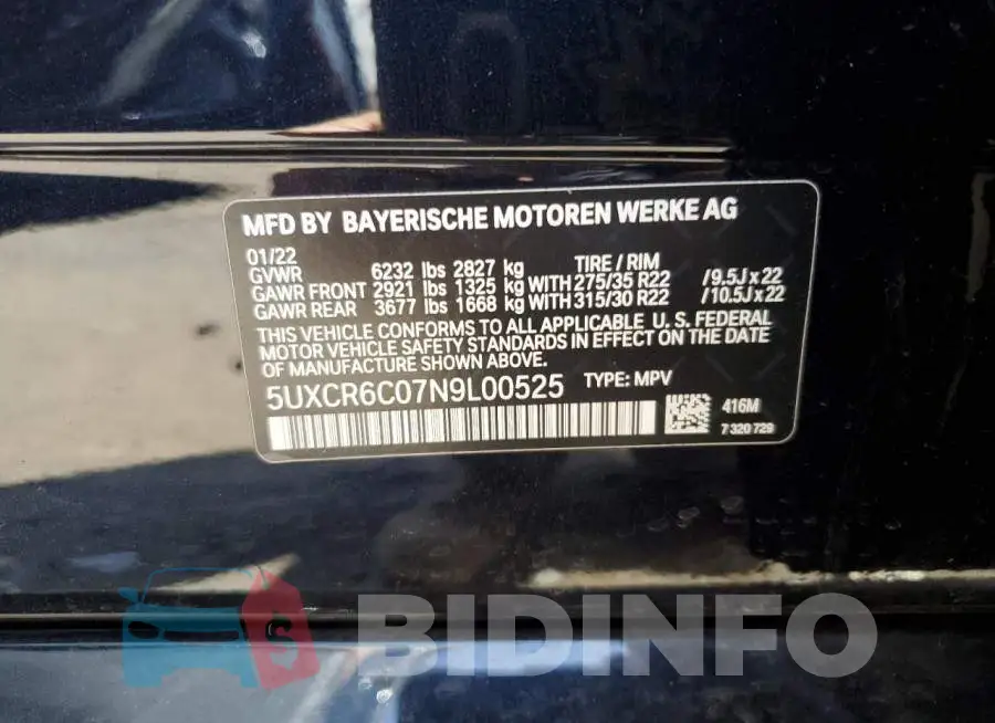 5UXCR6C07N9L00525 Photo# 12