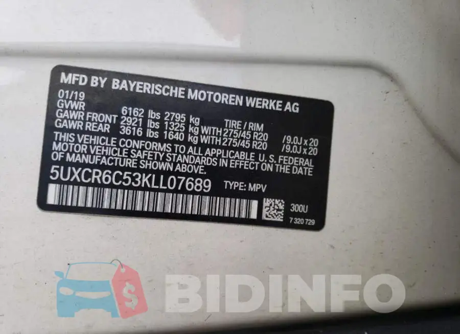 5UXCR6C53KLL07689 Photo# 13