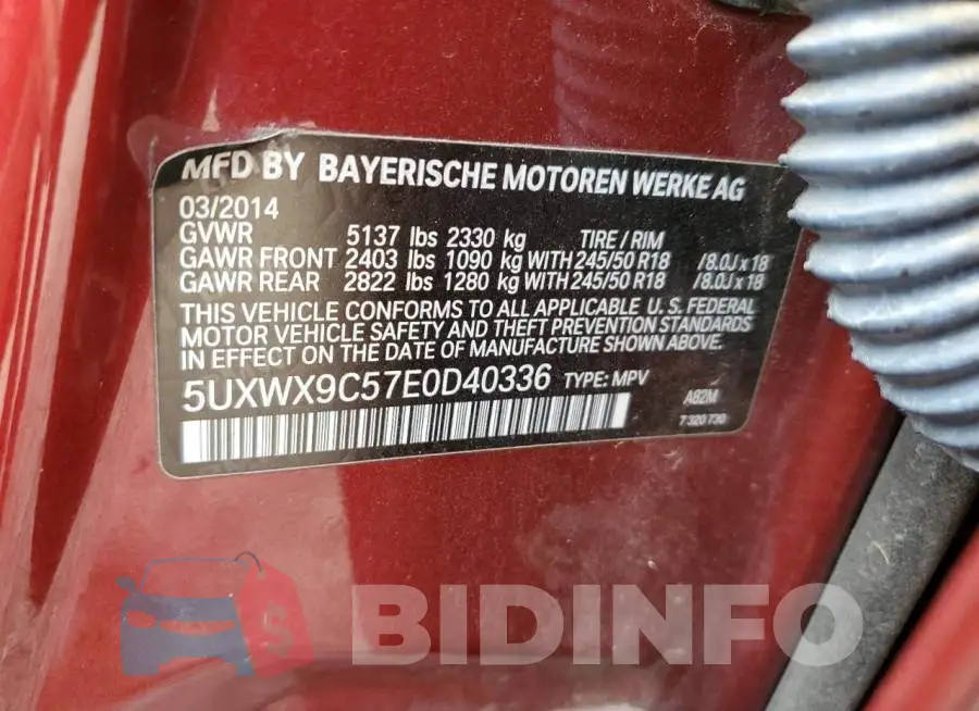 5UXWX9C57E0D40336 Photo# 12