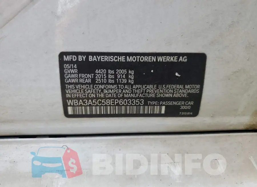 WBA3A5C58EP603353 Photo# 12