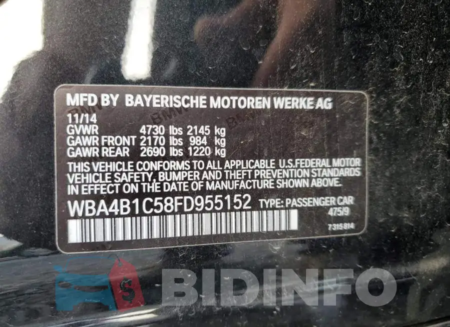 WBA4B1C58FD955152 Photo# 12