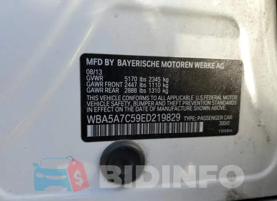 WBA5A7C59ED219829 Photo# 13