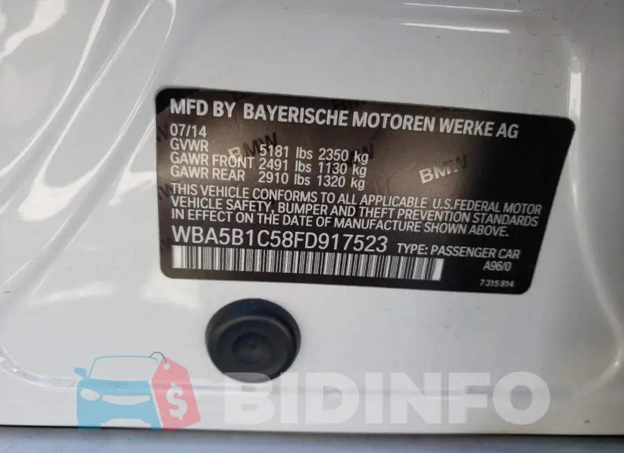 WBA5B1C58FD917523 Photo# 12