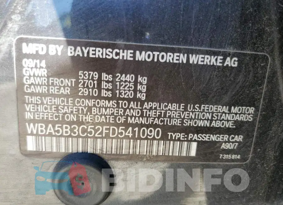 WBA5B3C52FD541090 Photo# 12
