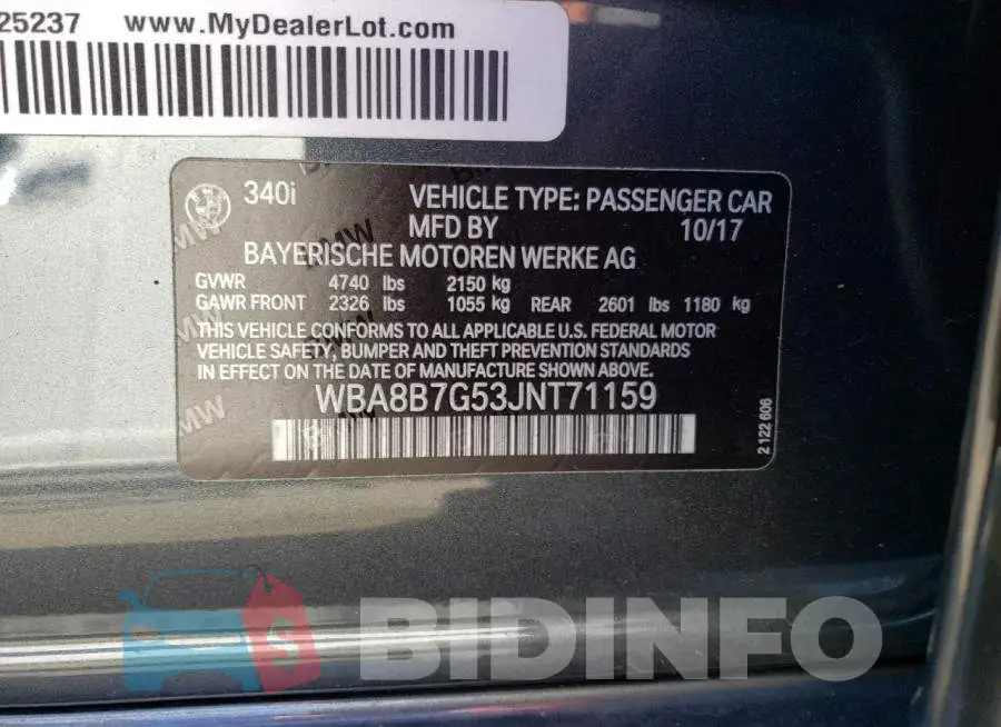 WBA8B7G53JNT71159 Photo# 12