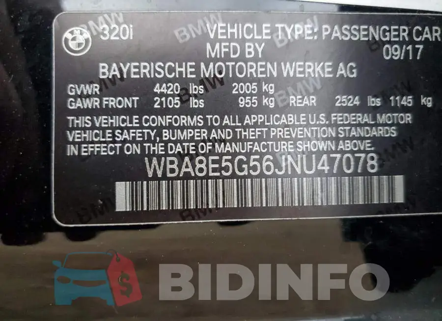 WBA8E5G56JNU47078 Photo# 12