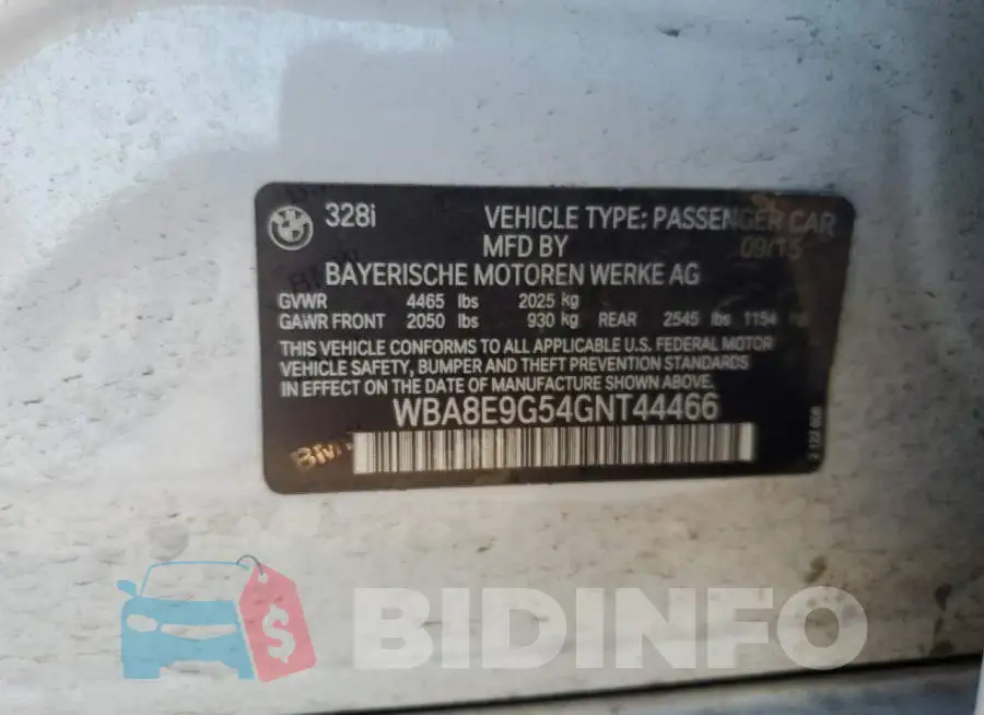 WBA8E9G54GNT44466 Photo# 12