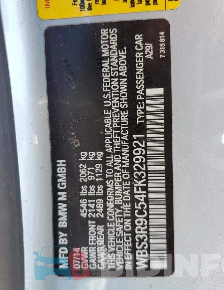 WBS3R9C54FK329921 Photo# 13