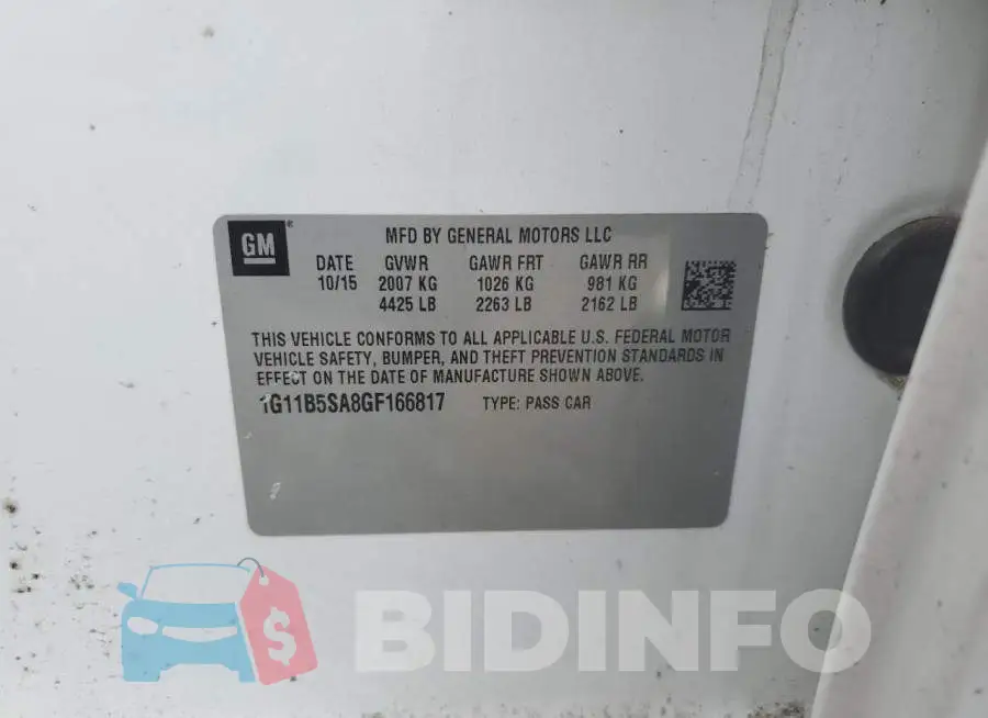 1G11B5SA8GF166817 Photo# 10