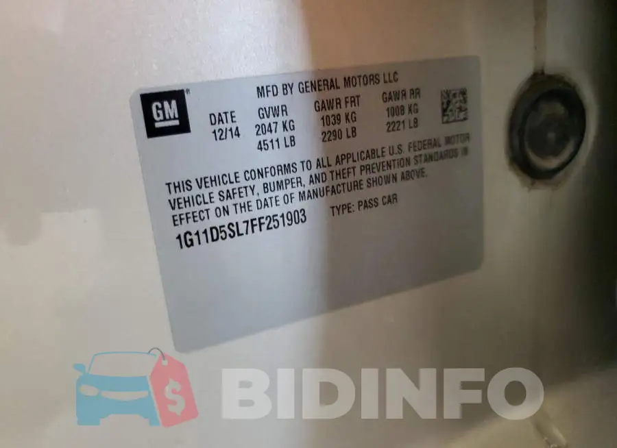 1G11D5SL7FF251903 Photo# 12