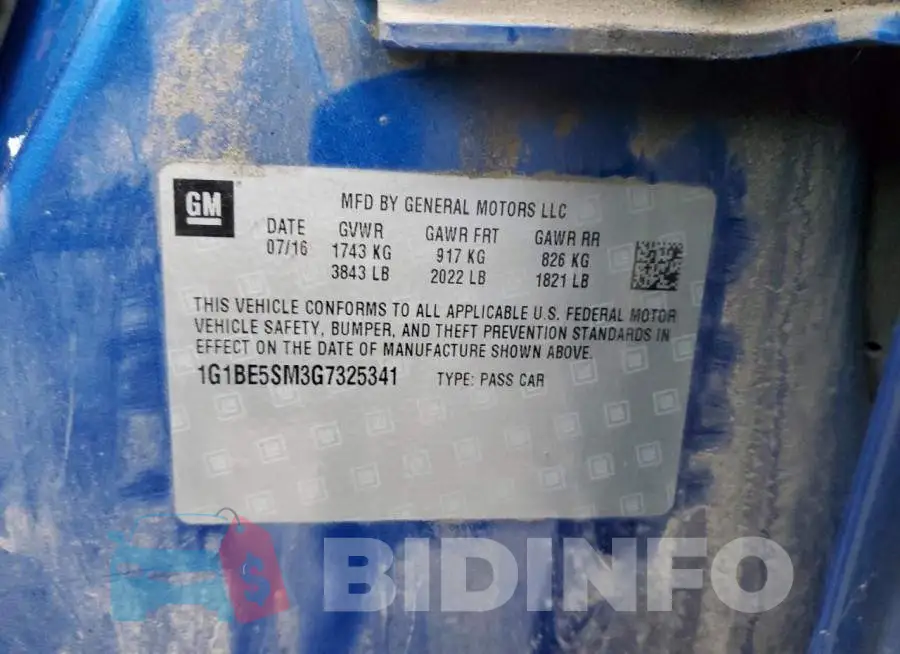1G1BE5SM3G7325341 Photo# 12