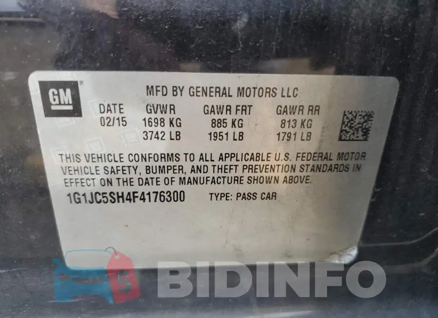 1G1JC5SH4F4176300 Photo# 12