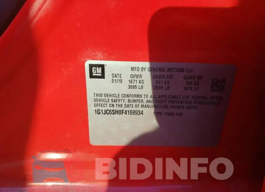 1G1JC6SH8F4168934 Photo# 12