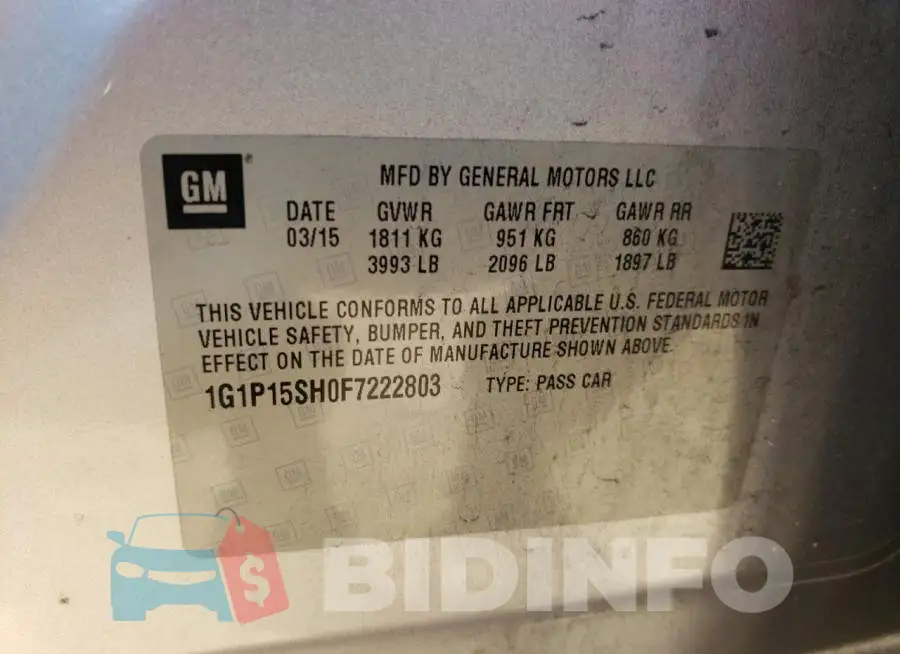 1G1P15SH0F7222803 Photo# 13