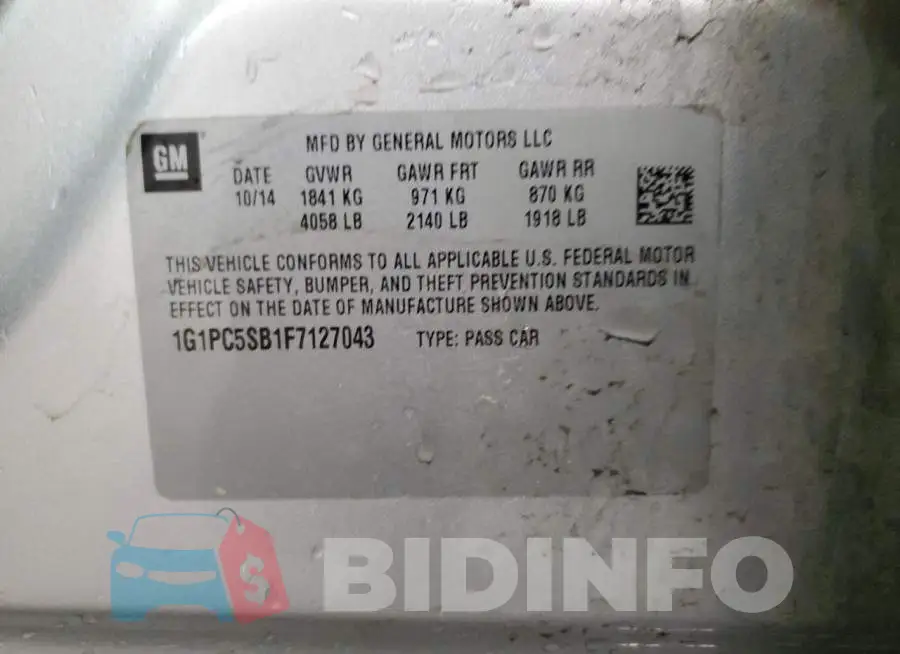 1G1PC5SB1F7127043 Photo# 12