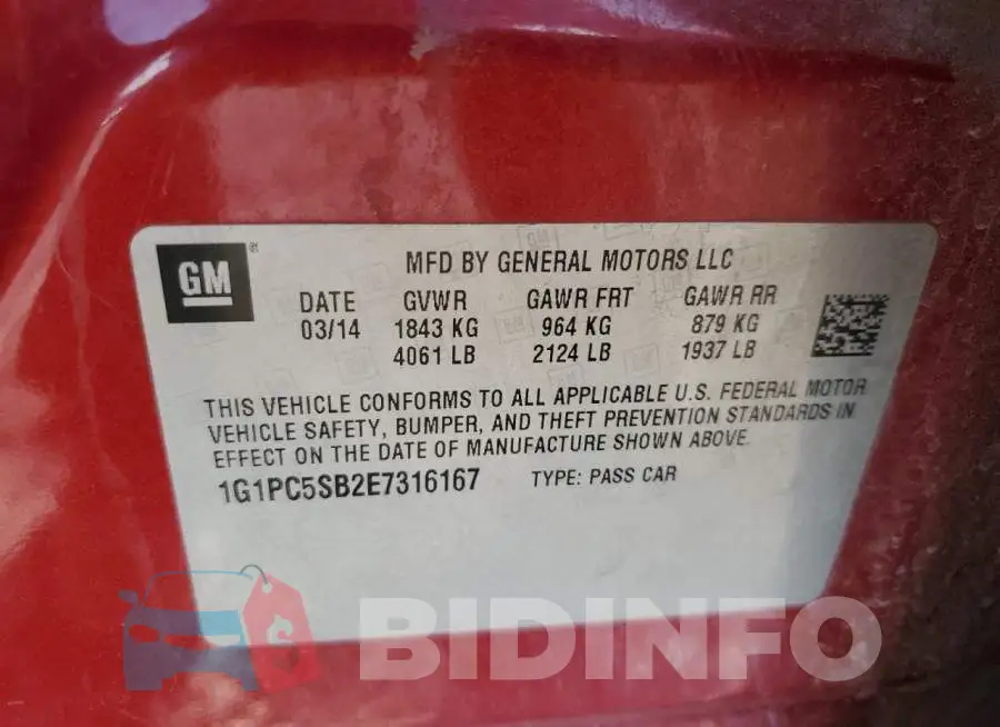 1G1PC5SB2E7316167 Photo# 12