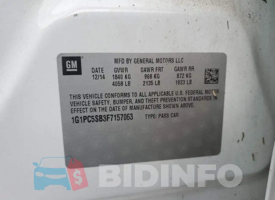 1G1PC5SB3F7157063 Photo# 12