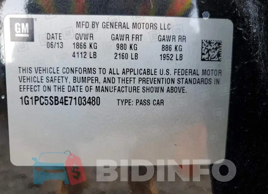 1G1PC5SB4E7103480 Photo# 13