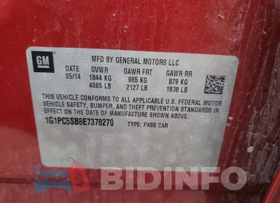 1G1PC5SB8E7378270 Photo# 12