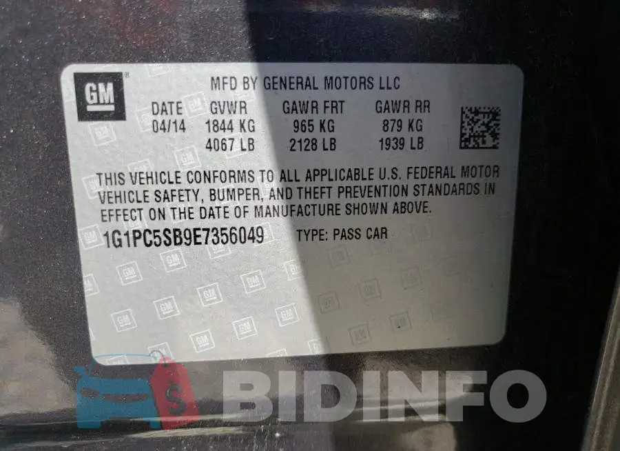 1G1PC5SB9E7356049 Photo# 13