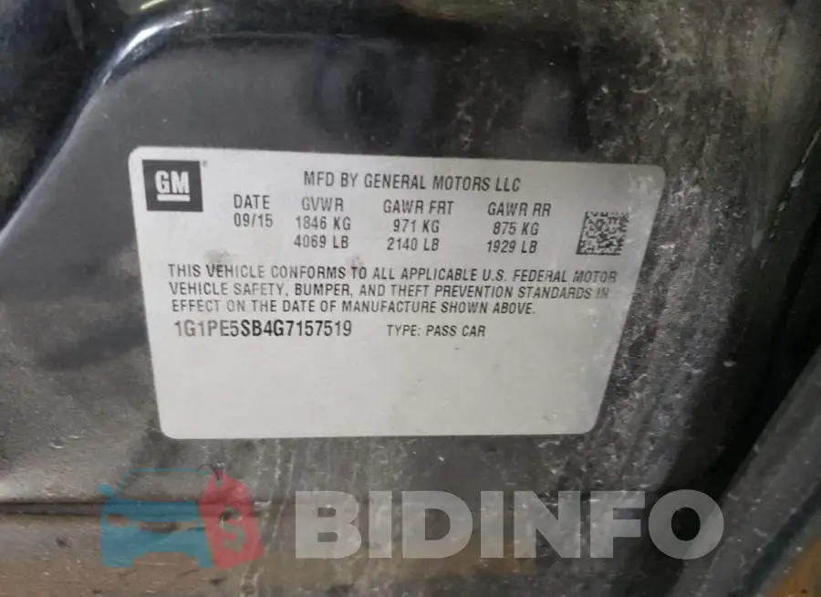 1G1PE5SB4G7157519 Photo# 13