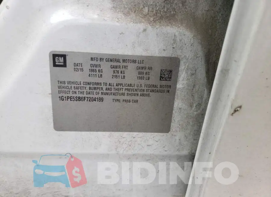 1G1PE5SB6F7204189 Photo# 12