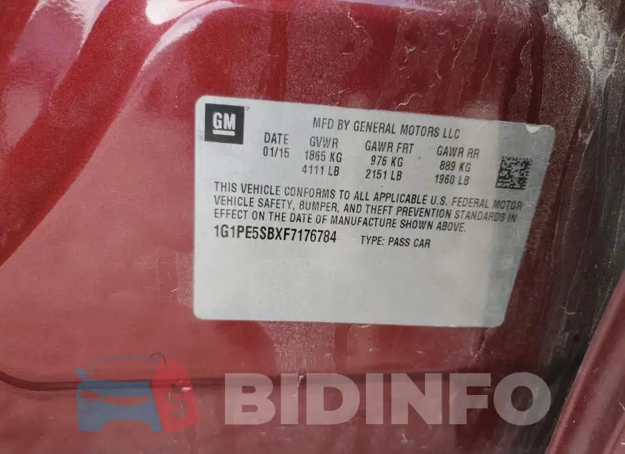 1G1PE5SBXF7176784 Photo# 12