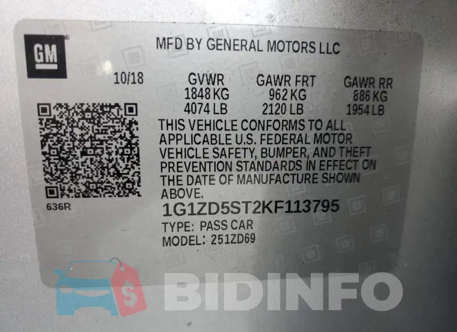 1G1ZD5ST2KF113795 Photo# 12
